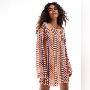 Vrg Grl Myra Crochet Mini Dress Sz XS